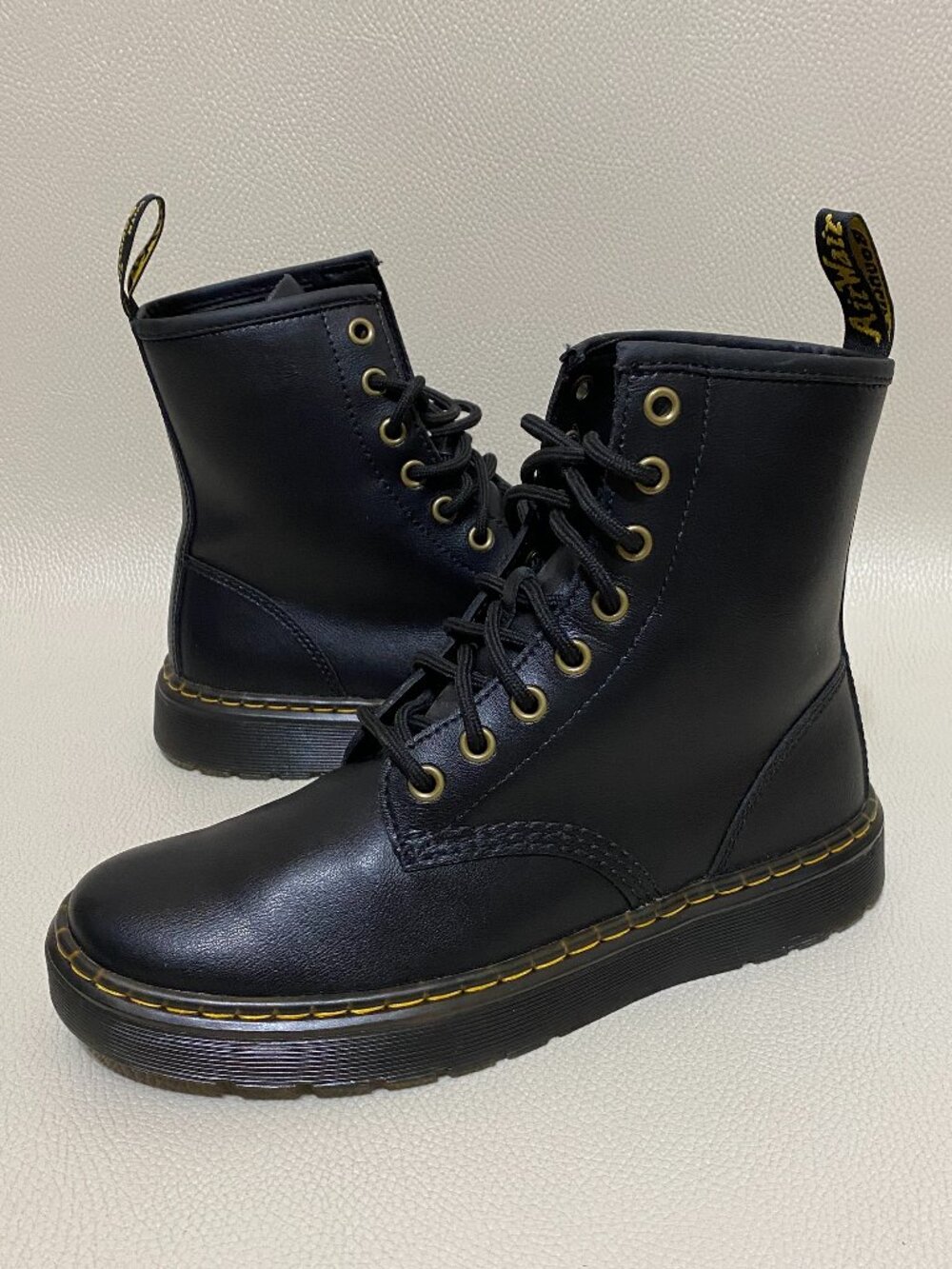 Womens Dr Martens Boots Size 7 Black Leather Moto Boots